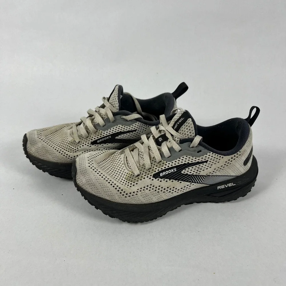 Brooks Revel 6 Running Shoes Womens 6 Grey Black Mesh Athletic Sneaker